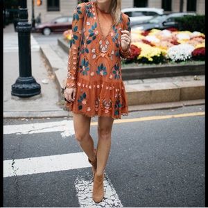 Free People Red Hearts Are Wild Mini Dress